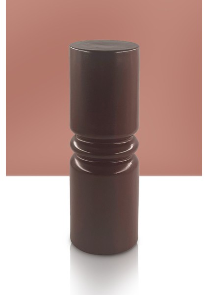 Pillar Seramik Vazo - Dekoratif Ev Aksesuarı - Kahve - 26 cm * 9 cm