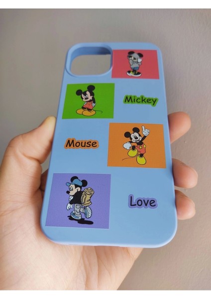 iPhone 14 Pro Uyumlu Mickey Mouse Tasarım Telefon Boyun Askılı Set Kılıf