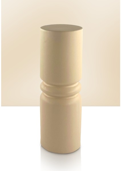 Pillar Seramik Vazo - Dekoratif Ev Aksesuarı - Bej - 26 cm * 9 cm