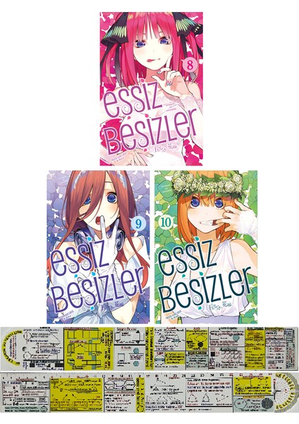 Eşsiz Beşizler 8-9-10. Ciltler Manga Seti. + Mat. Öğreten Cetvel