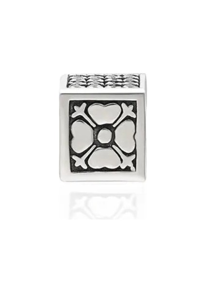 Kadın Gümüş Küp Yonca Charm