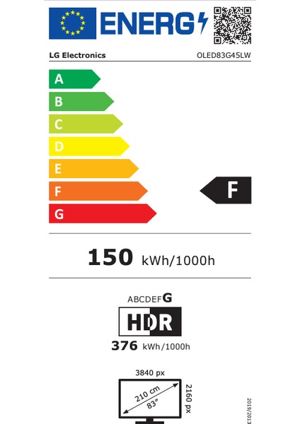 OLED83G45 83” 210 Ekran Uydu Alıcılı 4K Ultra HD OLED TV