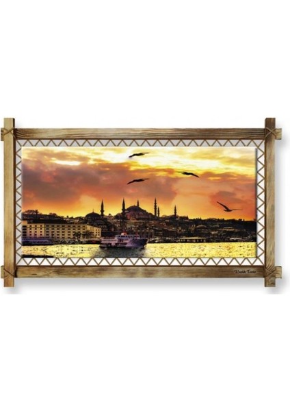 Kanvas Istanbul Gün Batımı Düz Işıksız Tablo
