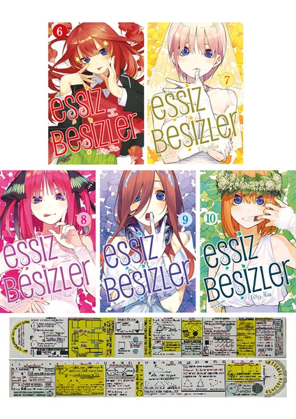Eşsiz Beşizler 6-7-8-9-10. Ciltler Manga Seti + Mat. Öğreten Cetvel