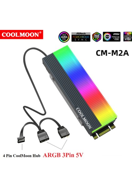 Coolmoon M2 - Nvme Argb (5V) Soğutucu