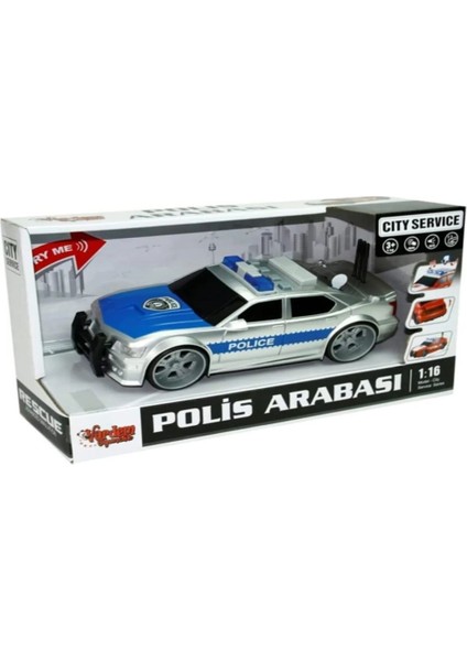 Sürtmeli Polis Arabası WY620A-B Sesli Işıklı 1:16 3+
