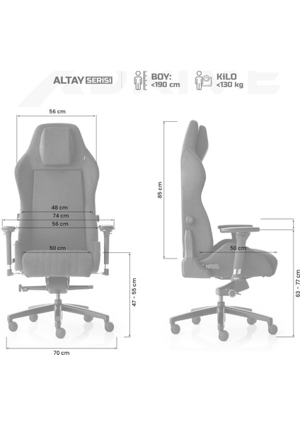 Altay Business Çalışma Koltuğu Kumaş Siyah