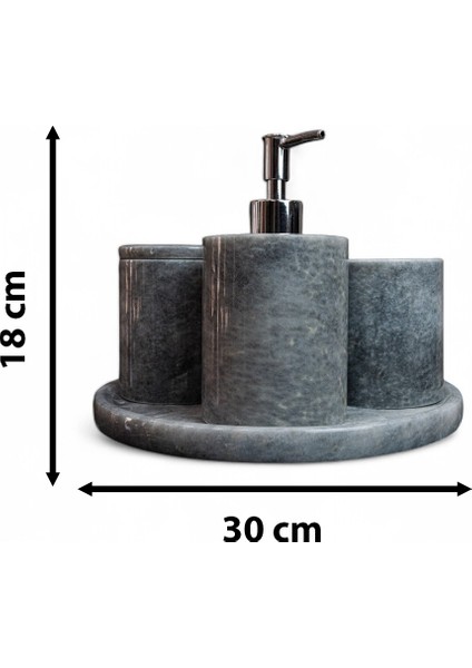 Afyon Gri Mermer 5'li Banyo Seti