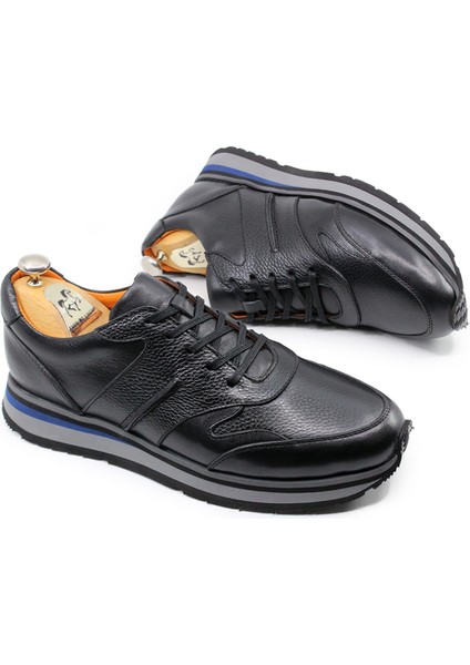 Deri Erkek Sneaker Siyah Spor Ayakkabı 25084 fiyatları