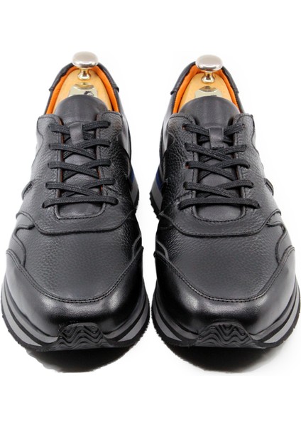 Deri Erkek Sneaker Siyah Spor Ayakkabı 25084 modelleri