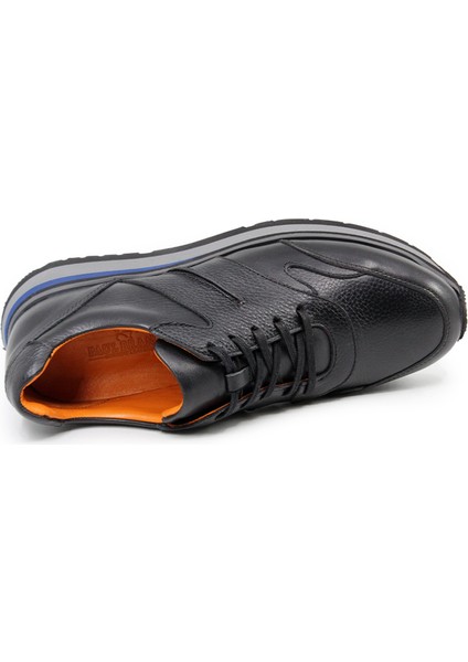 Deri Erkek Sneaker Siyah Spor Ayakkabı 25084 indirimleri