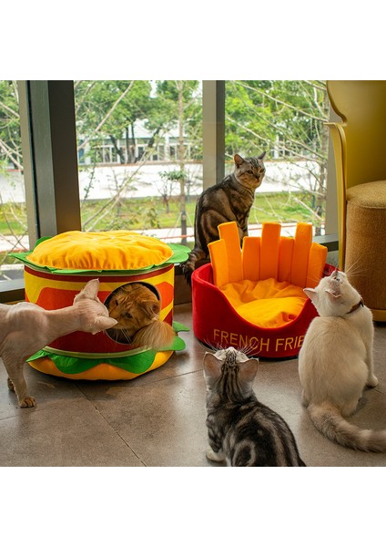 Patates Kızartması Tarzı 2022 Yeni Derin Uyku Kedi Kumu Küçük Köpek Teddy Corgi Kulübesi Kedi Yatağı Kedi Kumu Dört Mevsim Evrensel Kedi Hamak Çadırı Pet Yatakları (Yurt Dışından) fiyatları