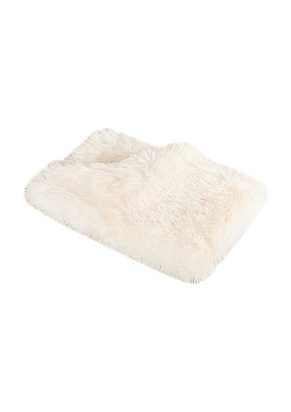 Beyaz Tarzı 100X75CM Yumuşak Pet Köpek Battaniye Kedi Yatak Mat Uzun Püsküllü Sıcak Çift Katmanlı Tüylü Derin Uyku Kılıfı Küçük Orta Büyük Köpekler Yatağı (Yurt Dışından)