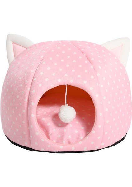 Pembe Kedi Kulakları Stili M Beden Sevimli Kedi Yatağı Sıcak Pet Sepeti Şirin Kediler Için Konforlu Kedi Evi Çadır Çok Yumuşak Küçük Köpek Matı Çanta Yıkanabilir Mağara Kedi Yatakları (Yurt Dışından)