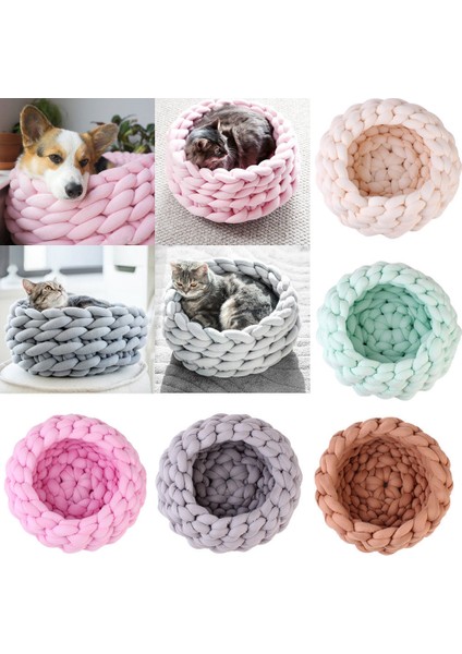 Mavi Stil S Beden Örgü Pamuk Büyük Evcil Köpekler Kediler Yatağı Matları Yumuşak Sıcak Kedi Köpek Yatağı Evcil Köpek Kedi El Yapımı Yumuşak Yatak (Yurt Dışından) fırsatları