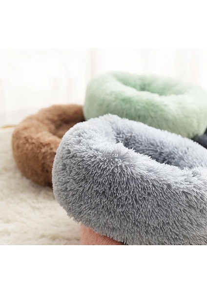 Pembe Stil 40CM Kedi Yatağı Yastık Köpek Yuvarlak Sepeti Kış Sıcak Uzun Kürklü Süper Yumuşak Uyku Tulumu Yavru Yastık Mat Kedi Malzemeleri (Yurt Dışından) indirimleri