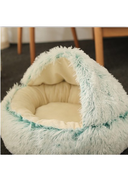 Yeşil A Stili 50X50CM Yeni Stil Evcil Hayvan Köpek Kedi Yatağı Yuvarlak Peluş Kedi Sıcak Yatak Evi Yumuşak Uzun Peluş Yatak Küçük Köpekler ve Kediler Için Yuva 2'li Kedi Yatağı (Yurt Dışından)
