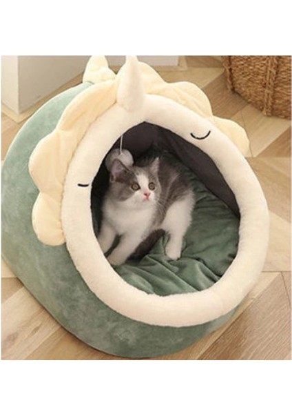 Yeşil Stil L (48CMX45CMX37CM) Tatlı Kedi Yatağı Sıcak Evcil Hayvan Sepeti Rahat Kedi Yuvası Yastık Kedi Yatağı Çadırı Yumuşak Küçük Köpek Matı Çanta Mağara Evin Kediler Için Uygun (Yurt Dışından)