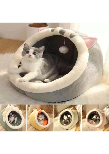 Yeşil Stil L (48CMX45CMX37CM) Tatlı Kedi Yatağı Sıcak Evcil Hayvan Sepeti Rahat Kedi Yuvası Yastık Kedi Yatağı Çadırı Yumuşak Küçük Köpek Matı Çanta Mağara Evin Kediler Için Uygun (Yurt Dışından) modelleri
