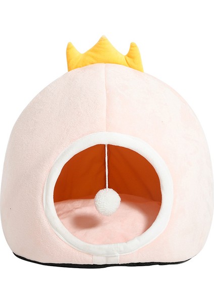 Sarı Taç Tarzı S Beden Sevimli Kedi Yatağı Sıcak Pet Sepeti Şirin Kediler Için Konforlu Kedi Evi Çadır Çok Yumuşak Küçük Köpek Matı Çanta Yıkanabilir Mağara Kedi Yatakları (Yurt Dışından)