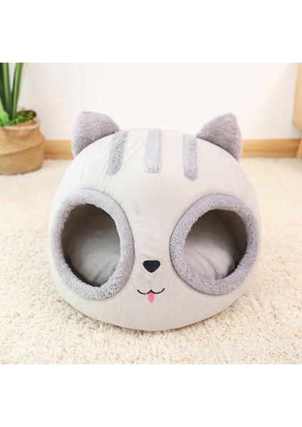 Resim Stili Olarak S Beden Sıcak Kedi Ev Mağara Kedi Yatağı Kış Köpek Yastık Mat Kedi Kafa Şekilli Kediler Evi Kulübe Yuvası Iç Mekan Kış Yeni Çıkarılabilir (Yurt Dışından) indirimleri