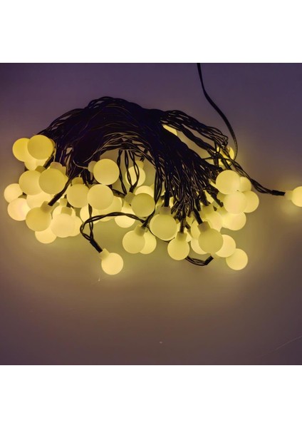 60 LED Sarı Işık Topları Usb'li 10 Metre