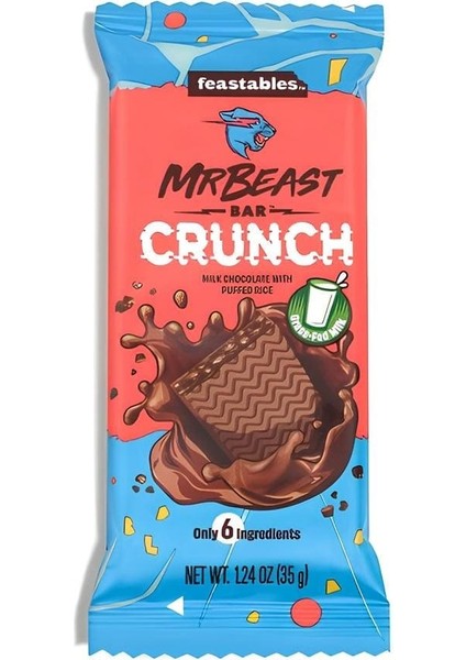 Mr Beast Crunch - Milk Chocolate With Puffed Rice 35G