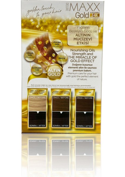 Golden Beauty 24K Altın Içerikli Saç Boyası Seti - Kalıcı 3.0, Koyu Kahve 60MLX2