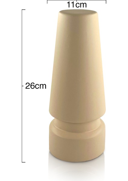 Rumy Seramik Vazo - Dekoratif Ev Aksesuarı - Bej - 26 cm * 11 cm fiyatları
