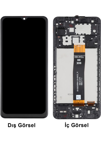 Samsung Galaxy A12 Uyumlu Hk Lcd+Dokunmatik+Çıtalı (Siyah) NT-111613