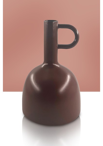 Tolia Seramik Vazo - Dekoratif Ev Aksesuarı - Kahve - 28 cm * 18 cm