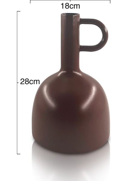 Tolia Seramik Vazo - Dekoratif Ev Aksesuarı - Kahve - 28 cm * 18 cm fiyatları
