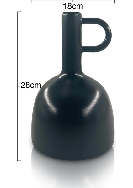 Tolia Seramik Vazo - Dekoratif Ev Aksesuarı - Siyah - 28 cm * 18 cm fiyatları