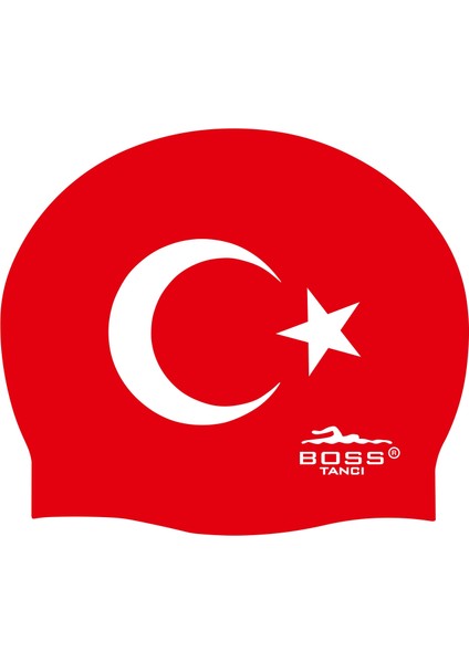 Türk Bayrağı Baskılı Silikon Bone Havuz ve Deniz Bonesi