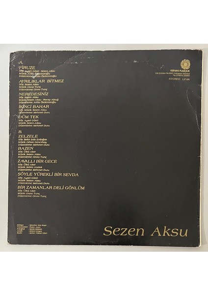 Sezen Aksu Firuze Lp Plak (Orjinal 1982 Dönem Baskı Orjnal Plak)