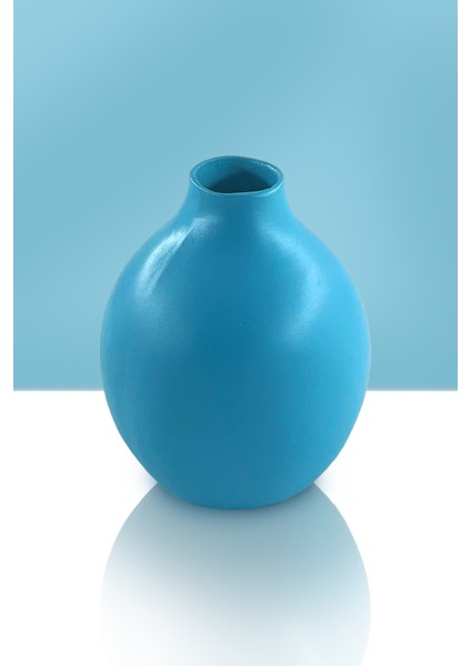 Solara Seramik Vazo - Dekoratif Ev Aksesuarı - Mavi - 16 cm * 13 cm