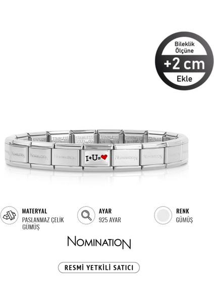 Italy Composable 925 Ayar Gümüş Aşkın Matematiği ve Çelik Bileklik Sılver