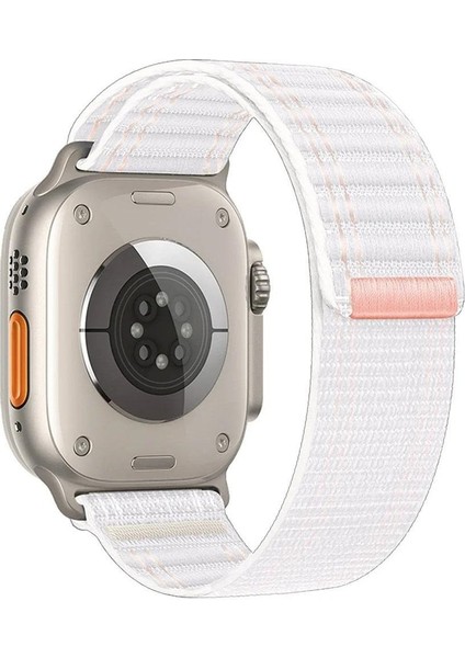 Apple Watch 5/6/7/89/10 Se Ultra Uyumlu 44 45 46 49MM Dalgalı Desenli Kumaş Hasır Cırtlı Kordon