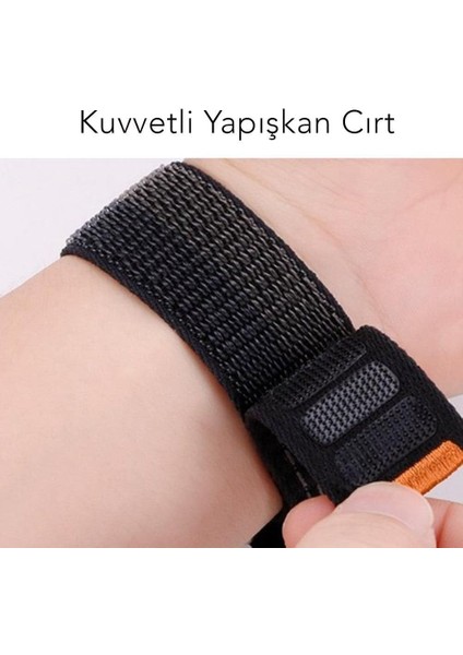 Apple Watch 5/6/7/89/10 Se Ultra Uyumlu 44 45 46 49MM Dalgalı Desenli Kumaş Hasır Cırtlı Kordon
