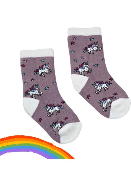 Unicorn Kız Çocuk Havlu Çorap