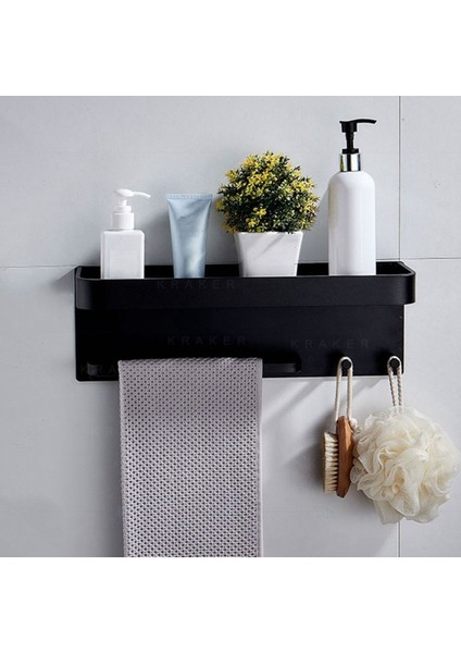Gri Renkli Metal Raflı Havlu Askısı, Mutfak ve Banyo İçin Şık Dekorasyon Parçası
