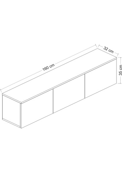 Neon LED Işıklı Duvara Monte,3 Kapaklı Tv Ünitesi,tv Sehpası Istanbul Ceviz