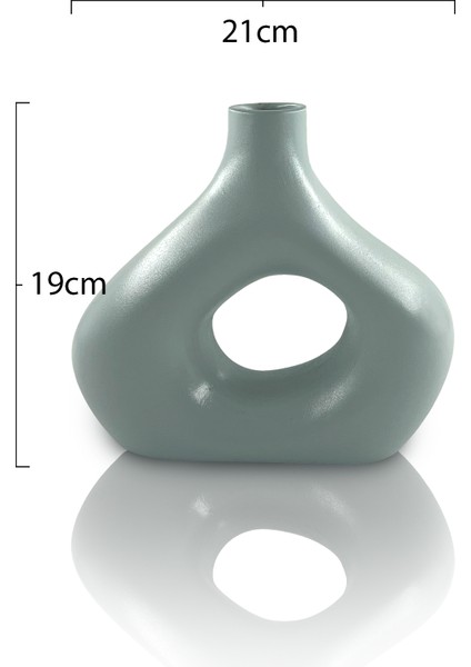 Zenith Seramik Vazo - Dekoratif Ev Aksesuarı - Gri - 19 cm * 21 cm fiyatları