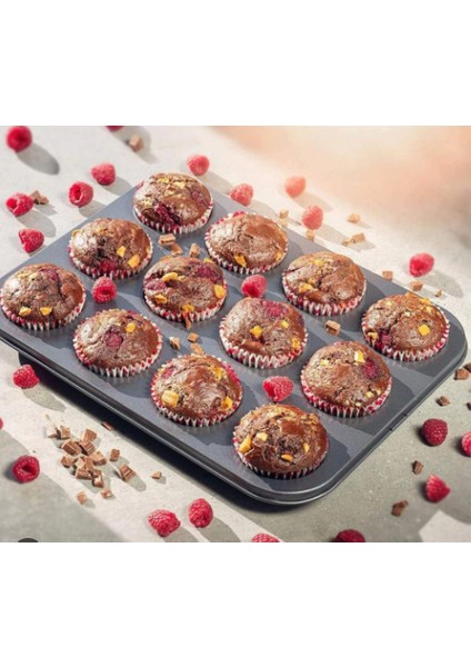 12 Bölmeli Muffin Kek Kalıbı 2 Li Set Yanmaz Yapışmaz Muffin Cupcake Fırın Kalıp Tepsisi