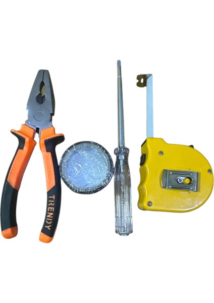 4 Parça Ürün Pense Metre Kontrol Kalemi Elektirik Bandı fiyatları