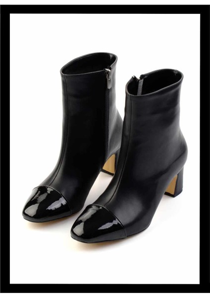 Siyah Siyah Rugan Kadın Bot & Bootie K02828335009