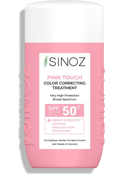 Sinoz Pink Touch Anında Ton Eşitleyici Pembe Yüz Bakım Kremi Spf50 - Mineral Güneş Filtresi 50ml