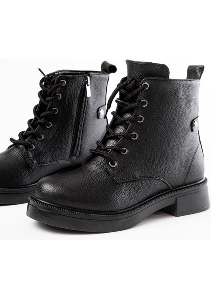 02-2003 Siyah Galata Bağcıklı Fermuarlı Günlük Kadın Bot fırsatları