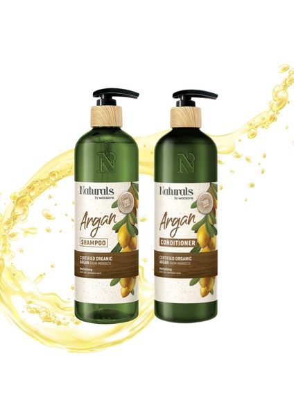 Şampuan Argan 490 ml - Saç Kremi Argan 490 ml 2li Set