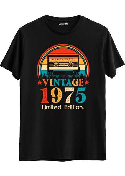 Retro 1975 Mixtape Limited Edition Regular Tişört Doğum Günü Hediyesi Baskılı Vintage Tasarım Hediye Regular Tişört